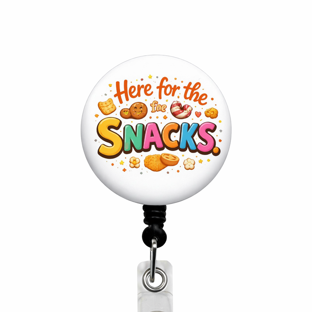 Here For The Snacks ID Badge Reel