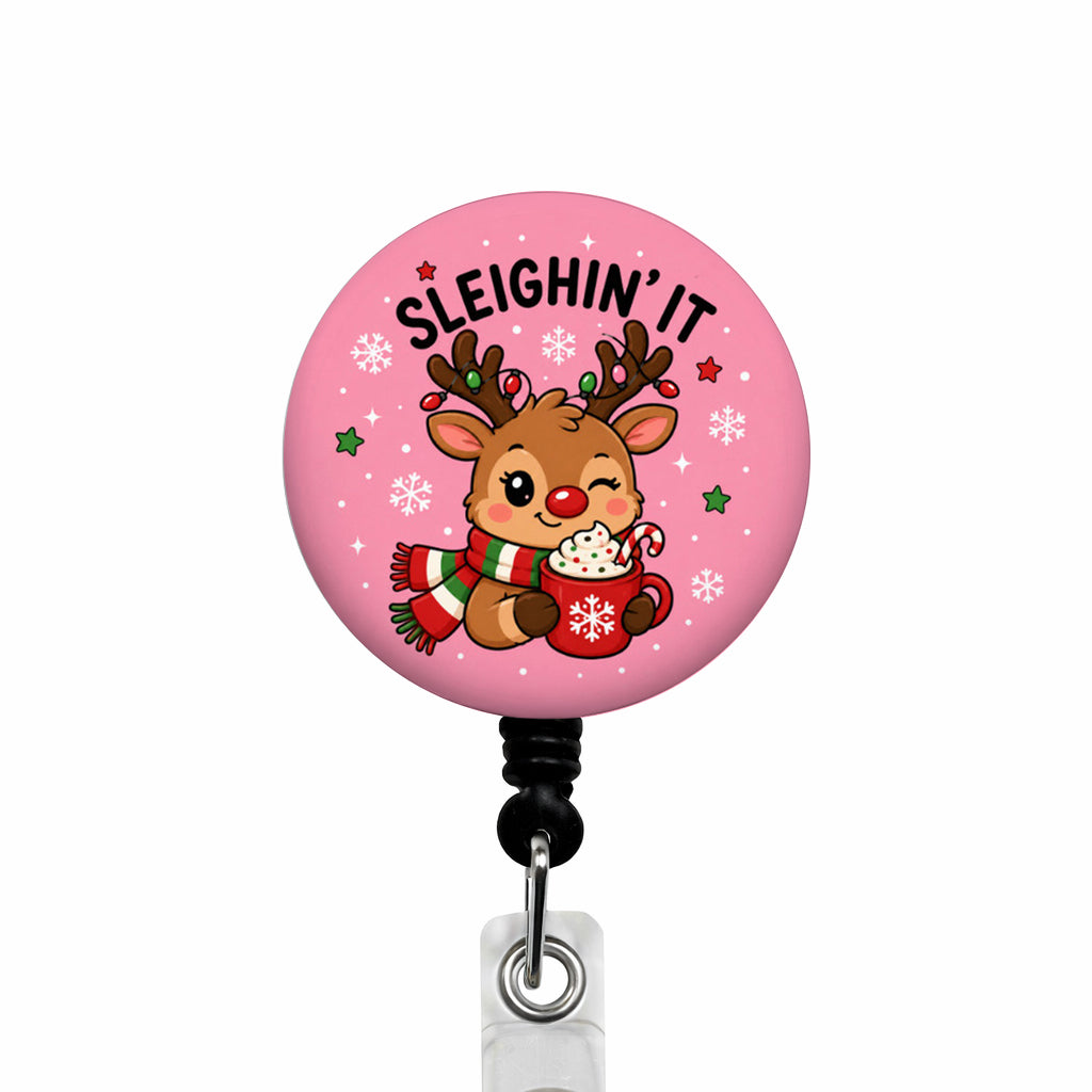 Sleighin It ID Badge Reel