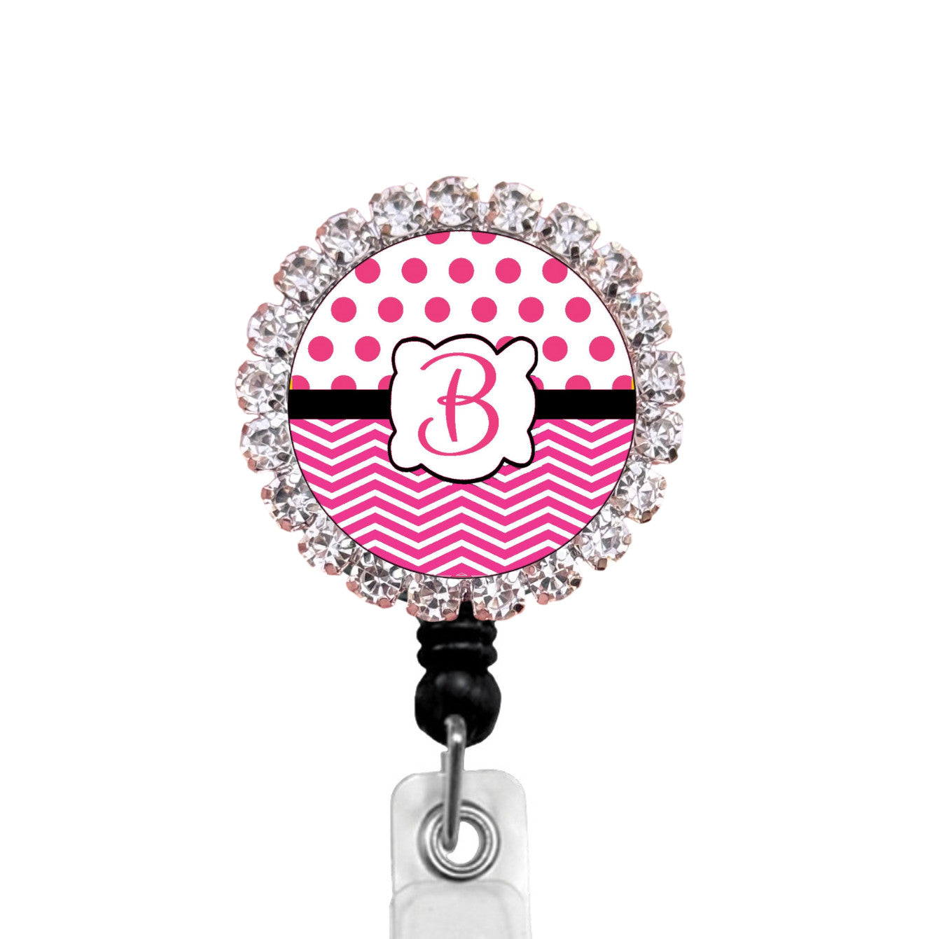 Sparkles Initial B1 ID Badge Reel
