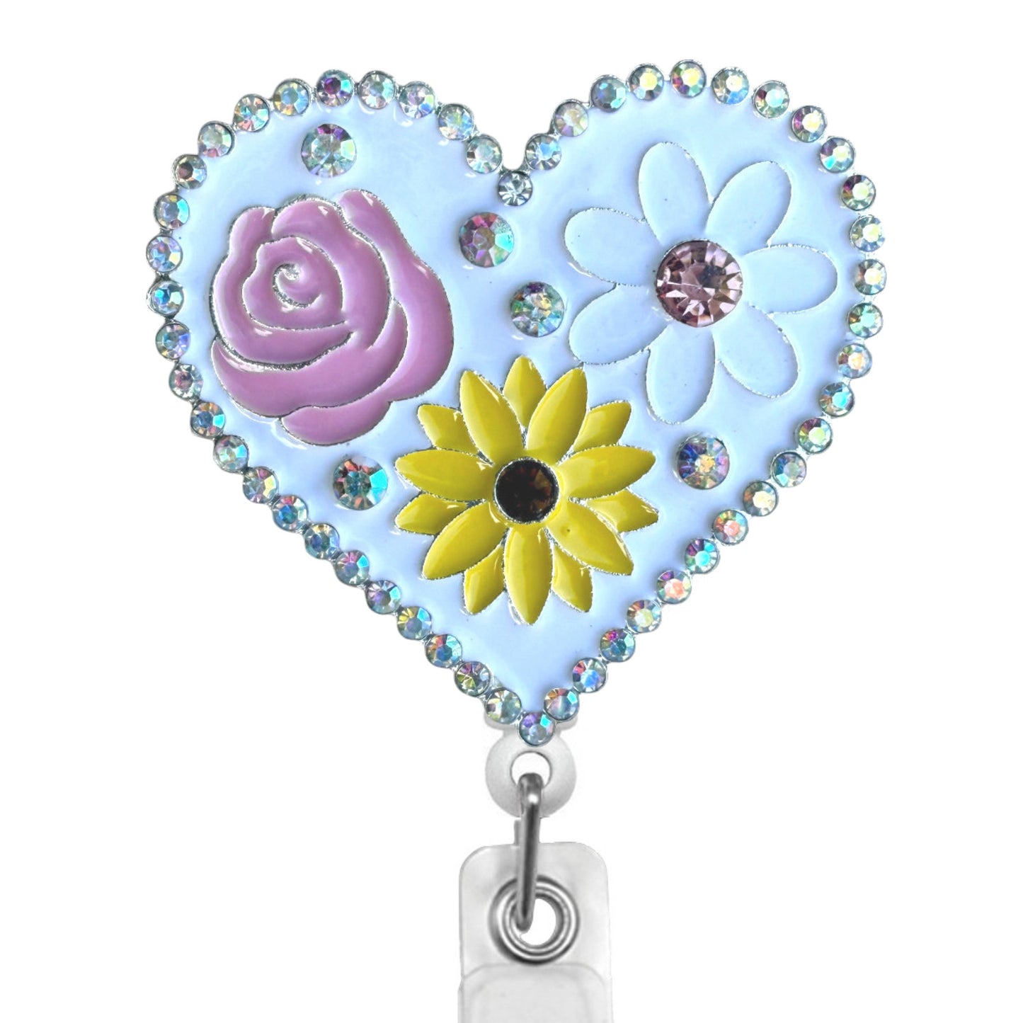 Floral Heart ID Badge Reel