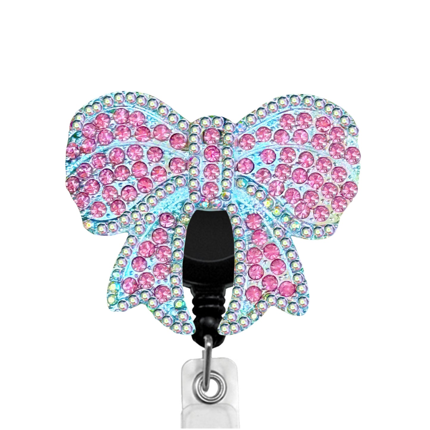 Pink Bow ID Badge Reel