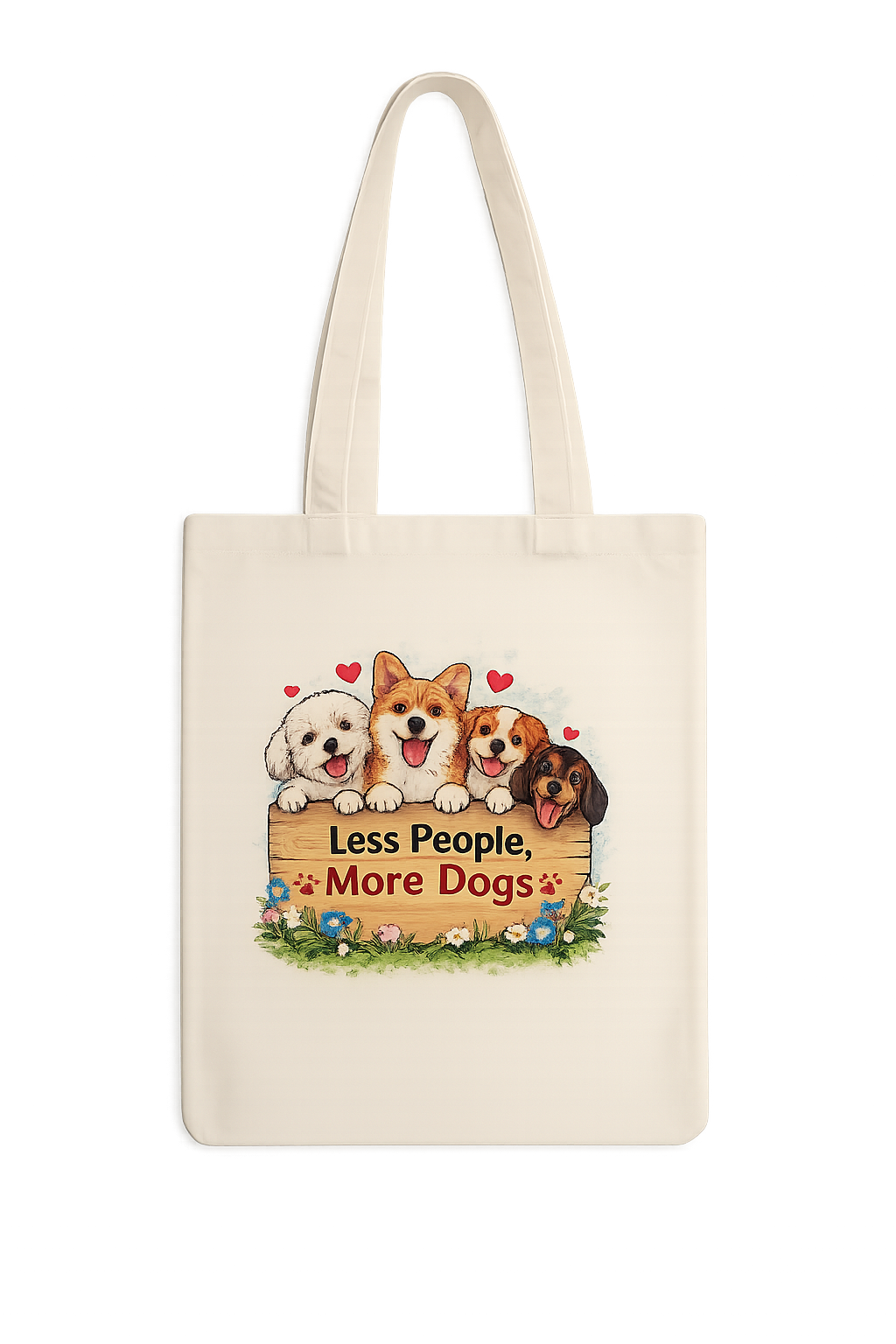 Less People More Dogs Tote Bag