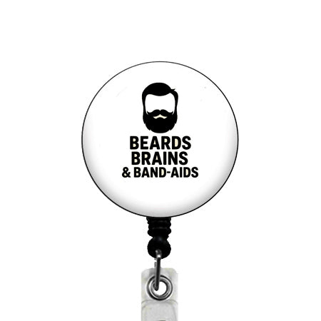 Beards Brains & Bandaids ID Badge Reel