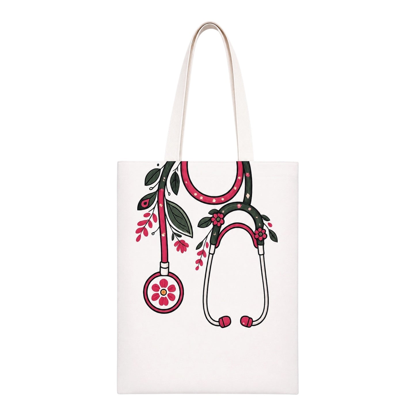 Floral Stethoscope Tote Bag