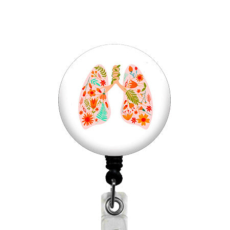 Pink Lungs ID Badge Reel