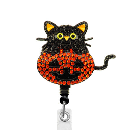 Halloween Cat ID Badge Reel - SassyBadge
