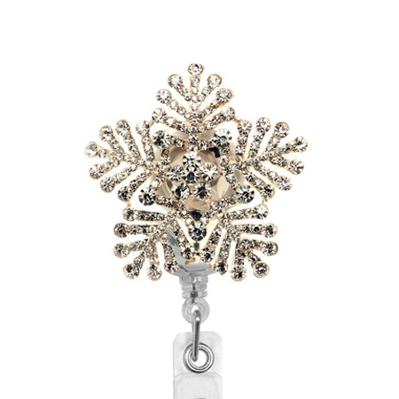 Silver Snowflake ID Badge Reel