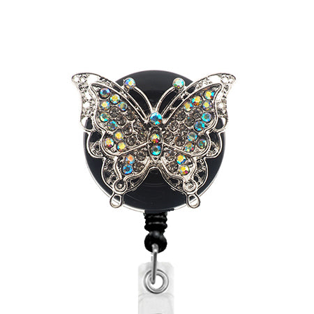 Silver Butterfly ID Badge Reel - SassyBadge