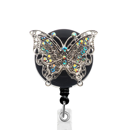 Silver Butterfly ID Badge Reel