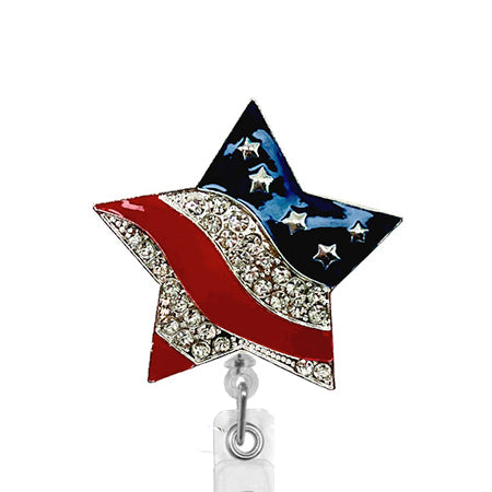Patriotic Star ID Badge Reel - SassyBadge