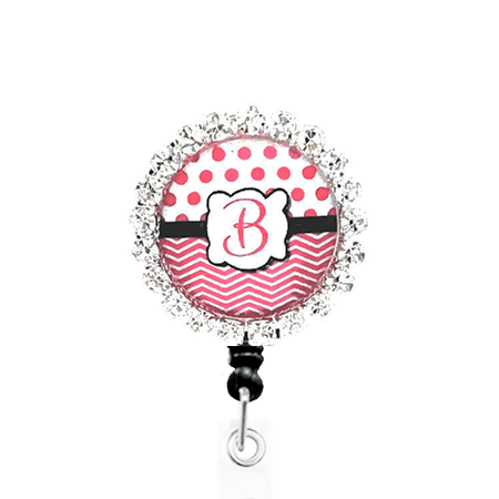 Sparkles Initial B1 ID Badge Reel