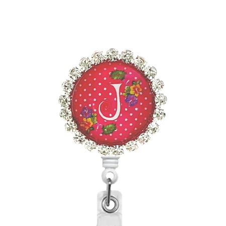 Sparkles Initial J1 ID Badge Reel