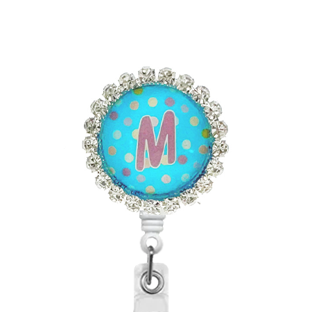 Sparkles Initial M1 ID Badge Reel