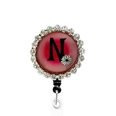 Sparkles Initial N1 ID Badge Reel