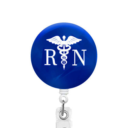 Rhinestone retractable ID badge holder reel - Medical Symbol Sign