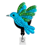 Hummingbird On Black ID Badge Reel