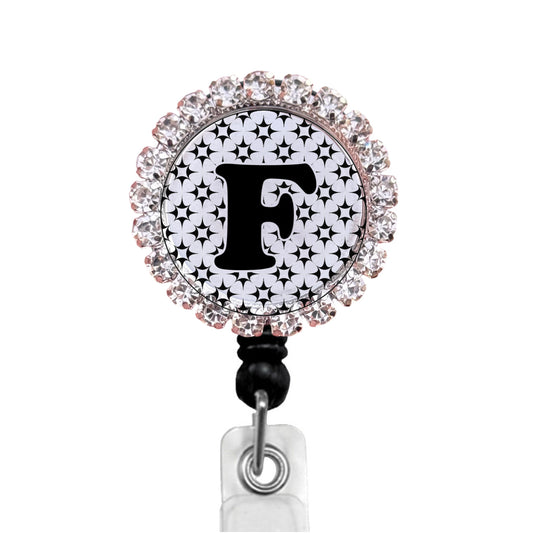Sparkles Initial F2 ID Badge Reel