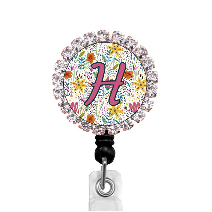 Sparkles Initial H2 ID Badge Reel