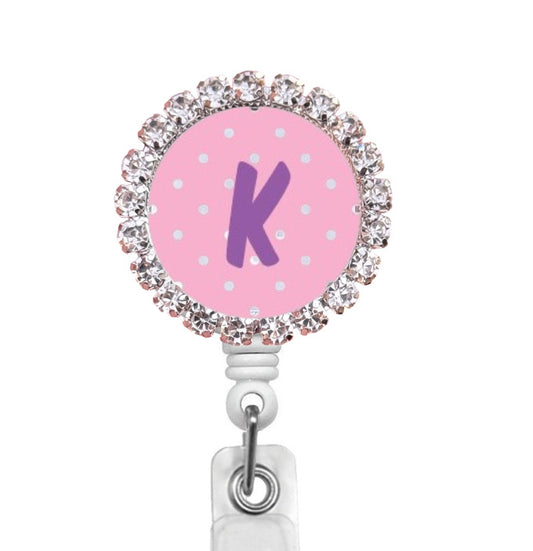 Sparkles Initial K2 ID Badge Reel