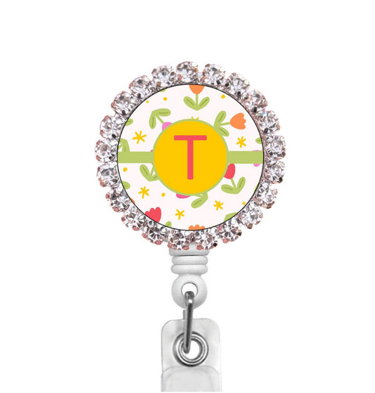 Sparkles Initial T2 ID Badge Reel