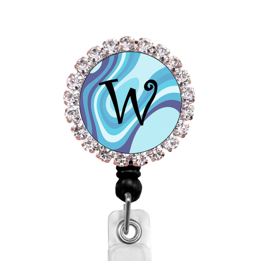 Sparkles Initial W2 ID Badge Reel