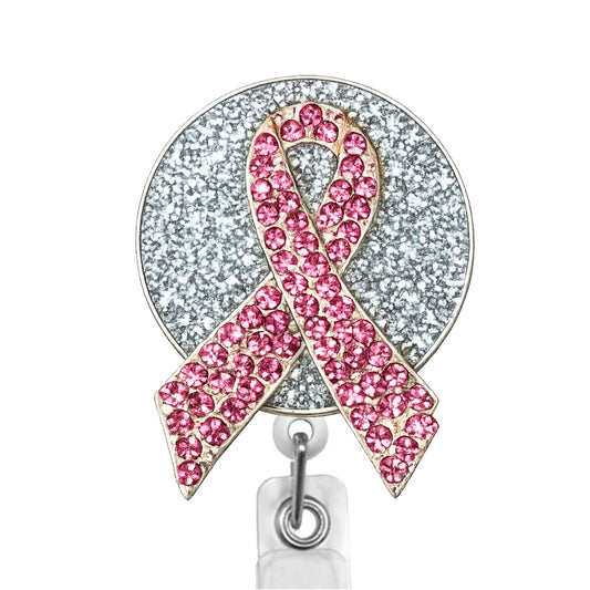 Pink Ribbon ID Badge Reel