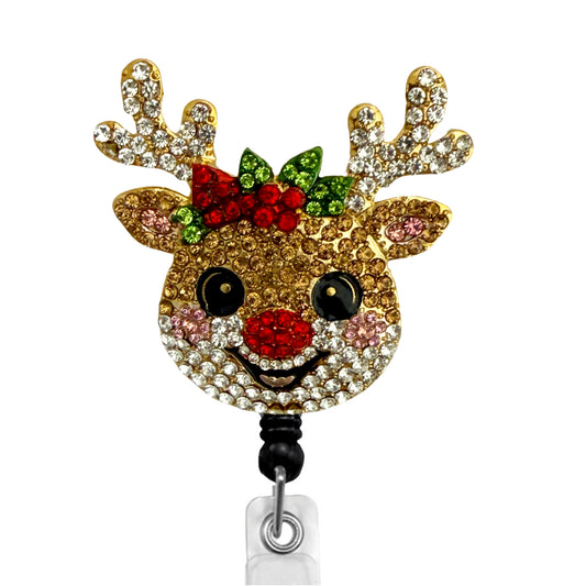 Reindeer Head ID Badge Reel