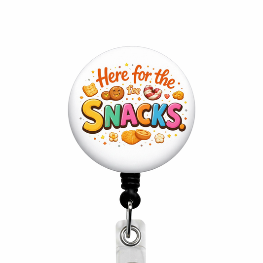 Here For The Snacks ID Badge Reel