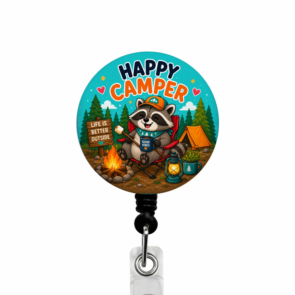 Happy Camper ID Badge Reel