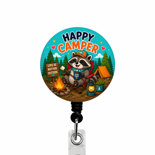 Happy Camper ID Badge Reel