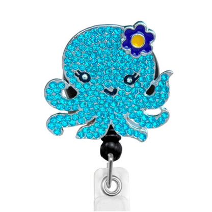 Blue Lady Octopus ID Badge Reel