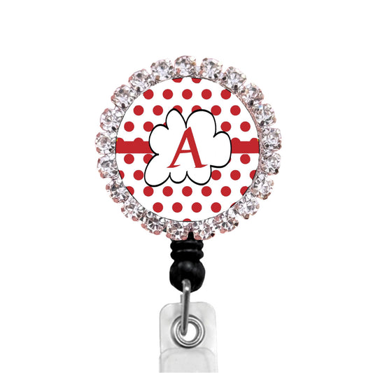Sparkles Initial A1 ID Badge Reel
