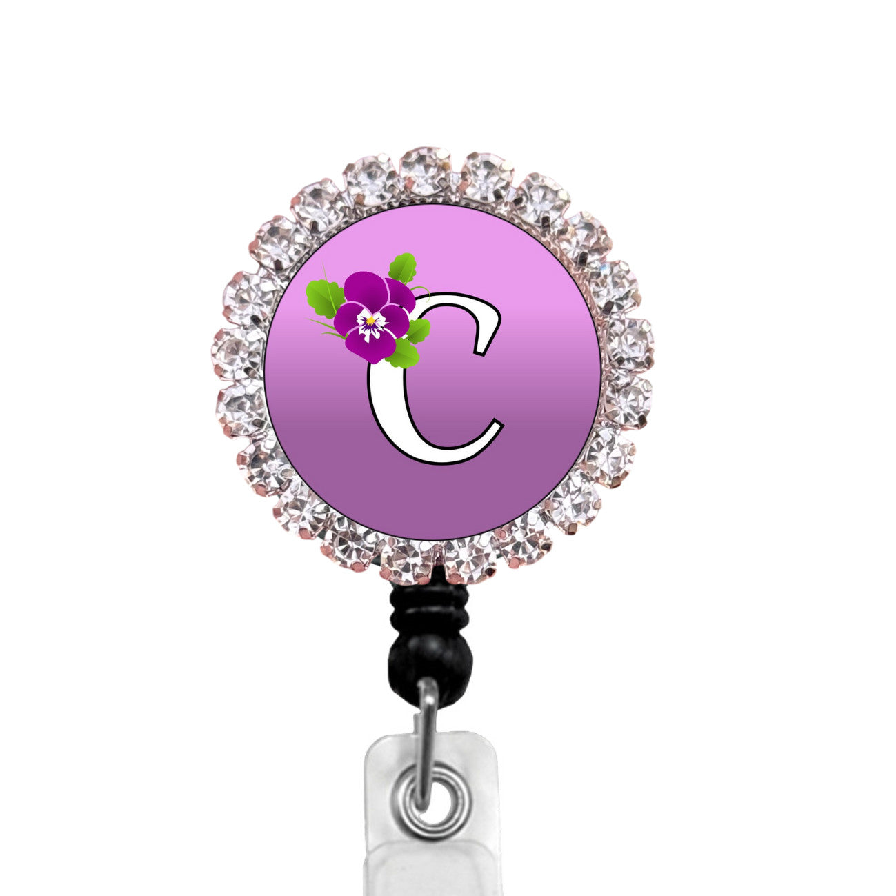 Sparkles Initial C1 ID Badge Reel