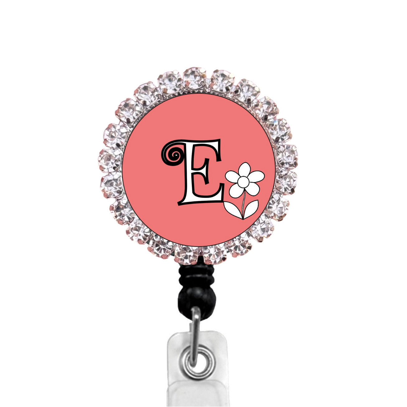 Sparkles Initial E1 ID Badge Reel