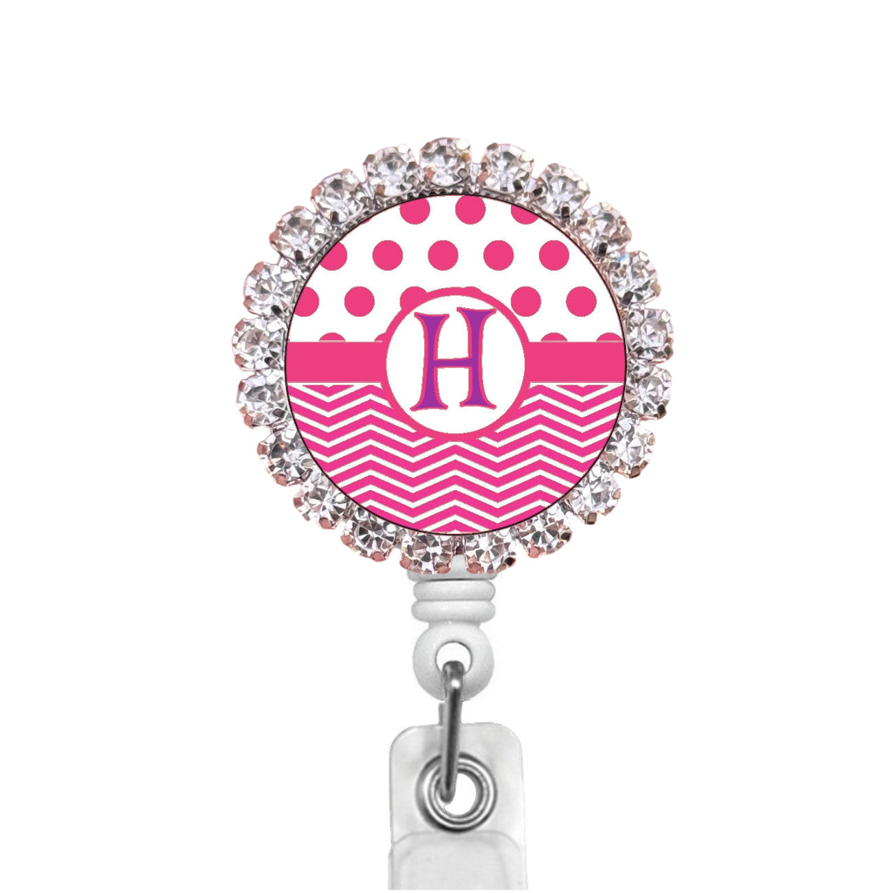 Sparkles Initial H1 ID Badge Reel