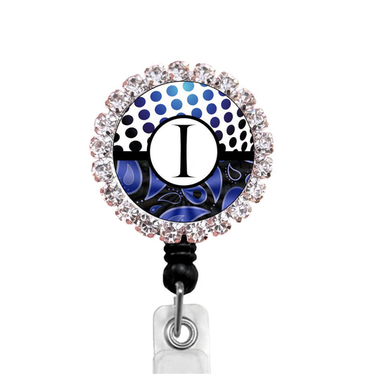 Sparkles Initial I1 ID Badge Reel