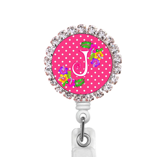 Sparkles Initial J1 ID Badge Reel