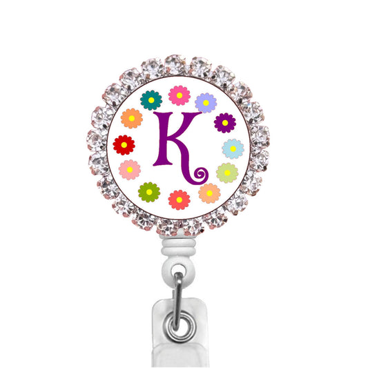 Sparkles Initial K1 ID Badge Reel