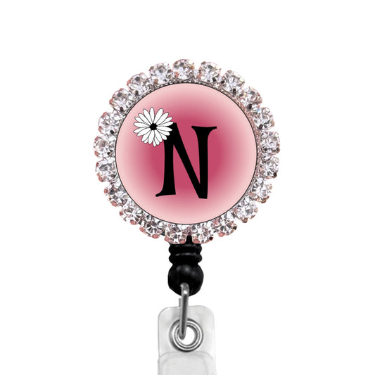 Sparkles Initial N1 ID Badge Reel