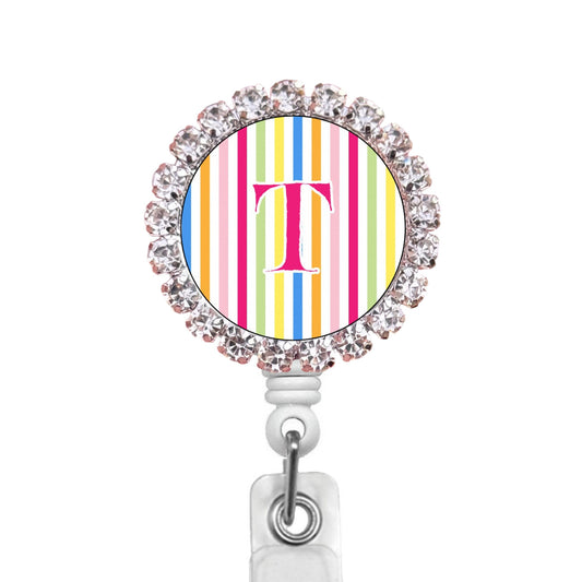 Sparkles Initial T1 ID Badge Reel
