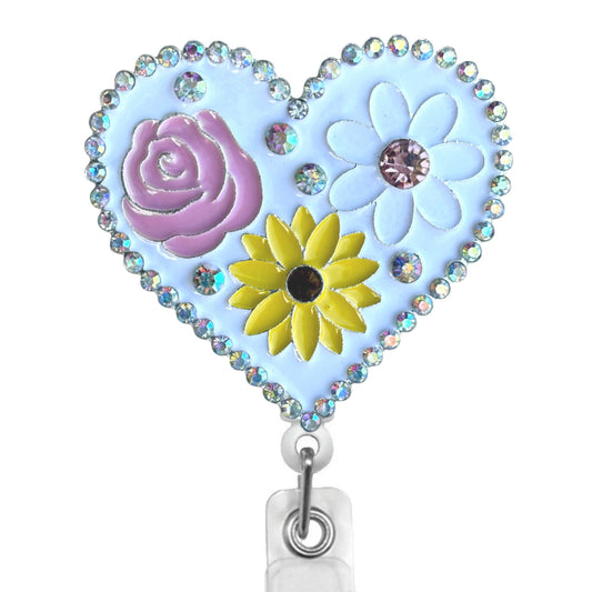 Floral Heart ID Badge Reel