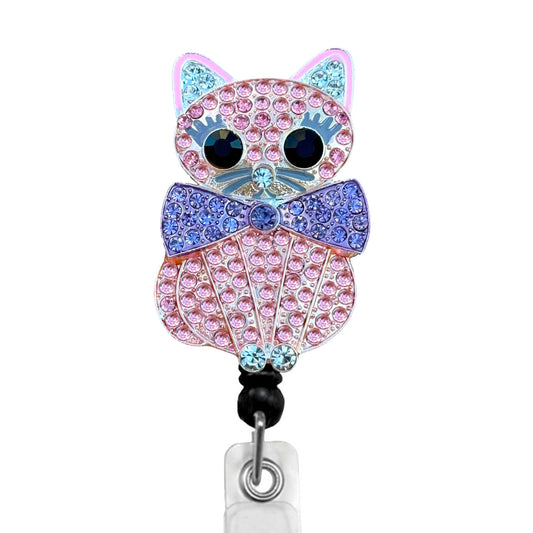 Pink Kitty ID Badge Reel