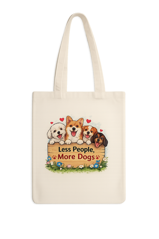 Less People More Dogs Tote Bag