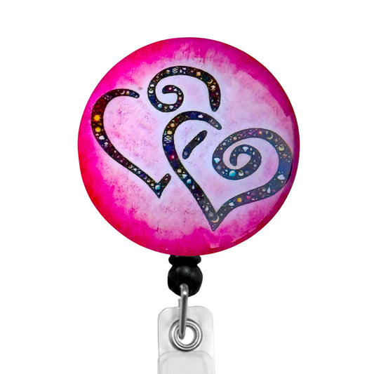 Whimsicals Two Hearts ID Badge Reel
