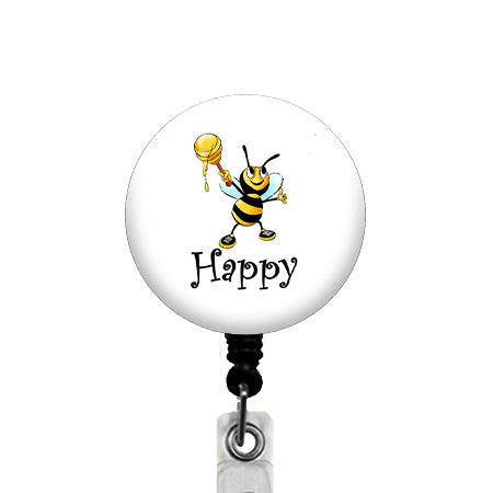 Bee Happy ID Badge Reel
