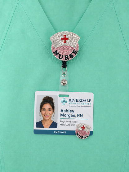 Nurse Hat ID Badge Reel