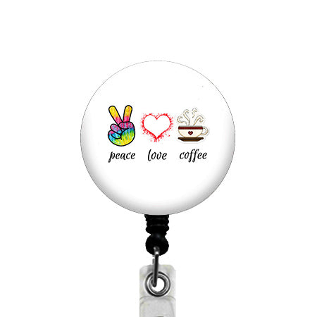 Peace Love and Coffee ID Badge Reel
