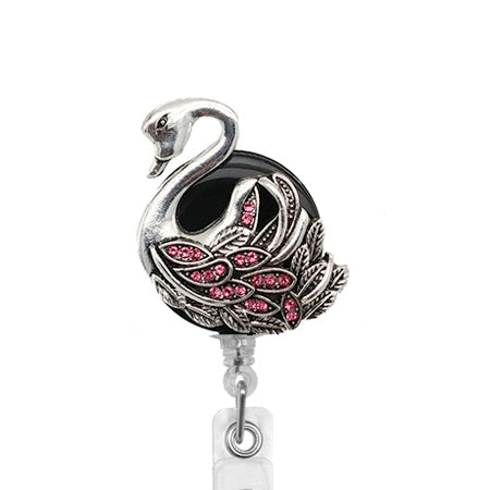 Pink Swan ID Badge Reel