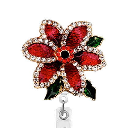 Poinsettia ID Badge Reel