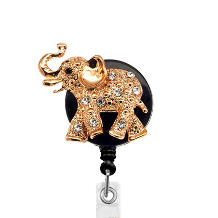Gold Elephant ID Badge Reel